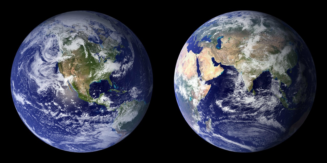 Views of both sides of Earth from space