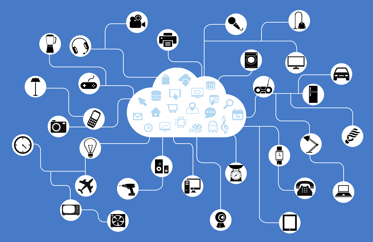 Graphic with cloud and connected devices